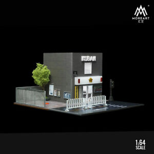 1/64 Japan Koban Police Station Parkling Lot 3D Building Set LED for Car Models 