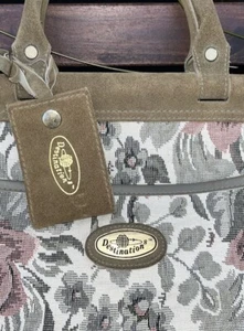 Destinations Vintage Blumen Gobelin Reisetasche mit Ledergriffen SCHÖN! - Bild 1 von 12