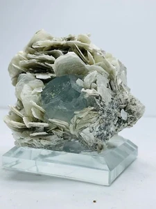Super Aquamarin-Beryll Kristall-Aquamarin-Glimmer-Muskovit-Pingwu Mine, China 195g - Bild 1 von 9