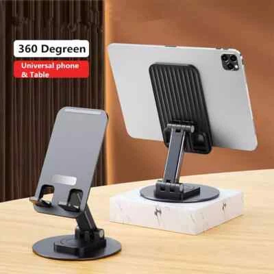 360° Folding Metal Mobile Phone Desktop Holder Tablet Desk Stand Portable - Image 1 of 4