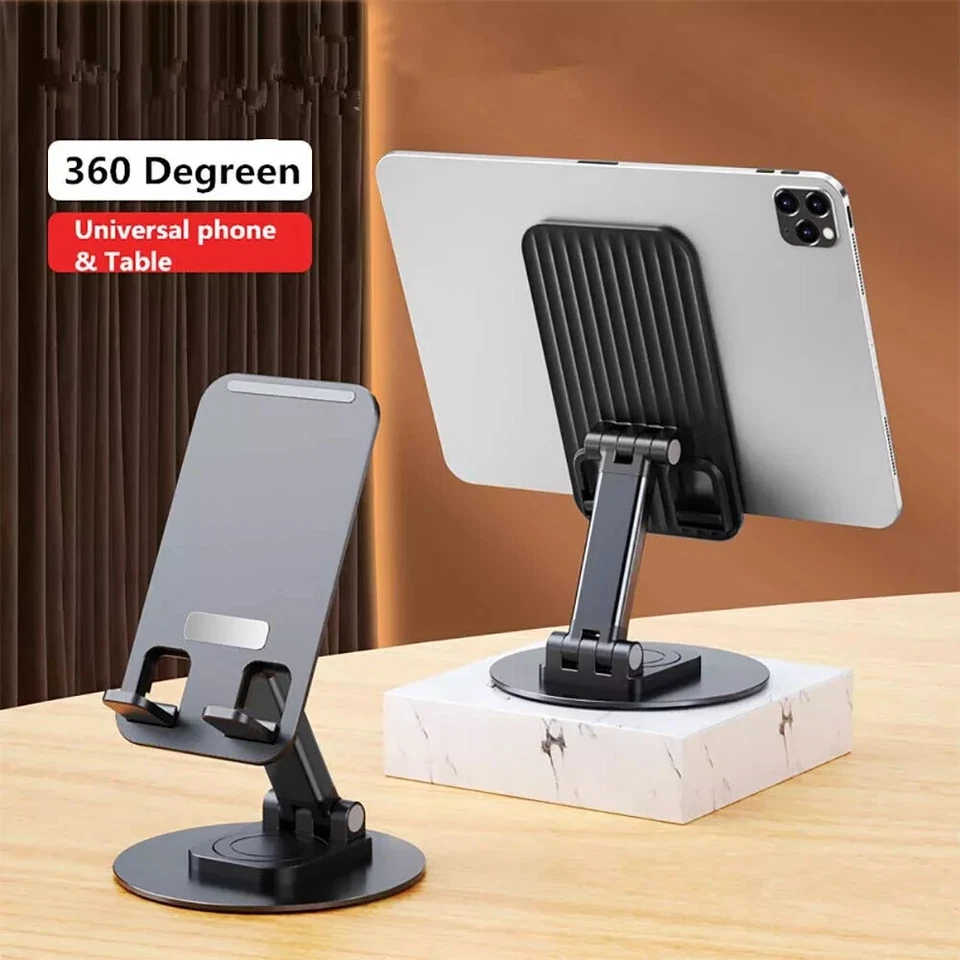 360° Folding Metal Mobile Phone Desktop Holder Tablet Desk Stand Portable - Image 1 of 4