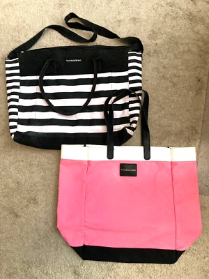 批量两个 Victorias Secret 手提包 非常大 海滩、健身房、购物袋 — 第 1/4 张图片