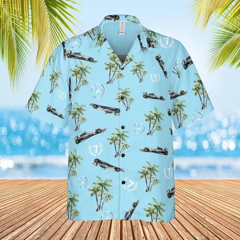 Mercedes F1 racing car - fomular 1 - 7 championships- hawaiian - button up shirt Cover