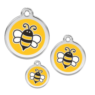 Bumble Bee Dog Cat Pet ID Tag Charm Personalized - Red Dingo Lifetime Guarantee - Image 1 of 2