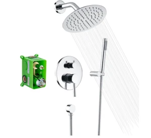Sumerain LFR-8001S Shower System with 8" Shower Head & Stainless Hand Shower - Picture 1 of 17