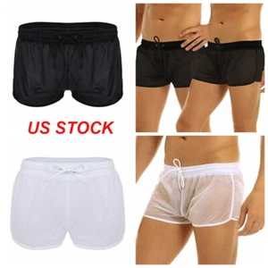 Hombres Calzoncillos Boxer Transparentes Traje de Baño Bañador Pantalones Cortos Secado Rápido Traje de Baño Ropa Interior - Imagen 1 de 20