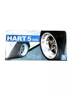 1/24 Aoshima Wheels & Tires Set #5436 Hart 5 (5H) 14" 65 - Picture 1 of 2