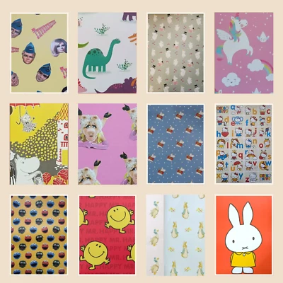 Retro Cool Characters Gift Wrap Poster Paper Rolled Thunderbirds Moomins Miffy - Image 1 of 4