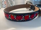 Brighton Ladies Belt Red Floral Embroidery- Sz.30- NWT
