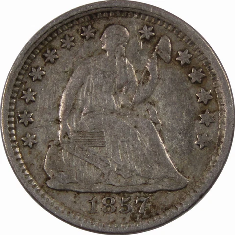 1857 Seated Liberty Half Dime XF EF Extremely Fine Silver 5c SKU:I3552 Cover