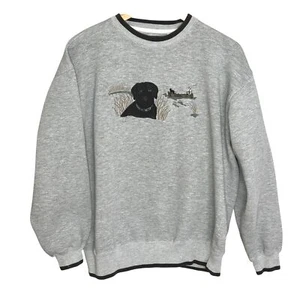 Vintage C&B Sport Dog Sweatshirt Large Retriever Duck Hunting Embroidery 90s - Picture 1 of 8