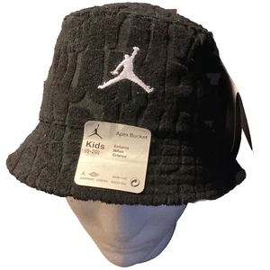 Kids Jordan Fuel Up Cool Down Terrycloth Bucket Hat Black/white NWT - Imagen 1 de 4