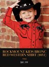 Jungen XL S Westernshirt Damen Cowboy Cowgirl rot bestickt Rodeo Perlenknöpfe