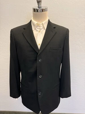 Versace Collection Vintage Single Breasted Wool Textured Stripe Blazer Size 42R - Image 1 of 4