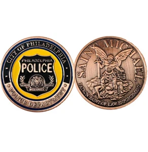 Saint Michael Challenge Coin City Philadelphia Police Department Commemorative - Picture 1 of 11