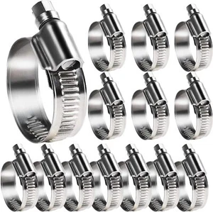 Heavy Duty Hose Clamp - 14 Pcs,Size#12, 3/4 To 1-1/4 inch Adjustable Worm Gea... - Picture 1 of 13