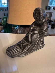 A WOLF ORIGINAL CANADA HANDMADE SCULPTURE OF INUIT ESKIMO SLED - Picture 1 of 7