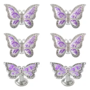 Butterfly Cabinet Knobs 6 Pieces Butterfly Knobs Single Hole Pulls Handles Decor - Picture 1 of 7
