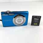Nikon Coolpix S3000 Digital Camera 12MP 4X Optical Zoom Blue w/ Battery & 4GB SD