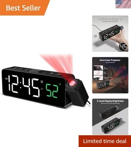 Projection Alarm Clock For Bedroom Radio Alarm Clock With Projection Ceiling On - Foto 1 di 9