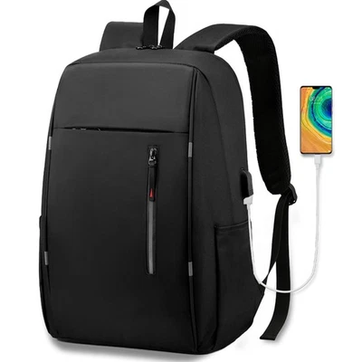 Women Men Backpack Large Anti Theft USB Laptop Rucksack Waterproof School Bag UK