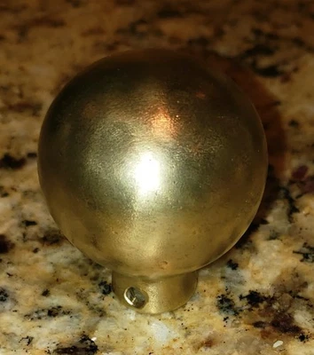 1-Antique Old Vintage Brass Knob End Topper Walking Stick Cane Handle - Image 1 of 4