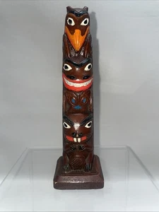 Alaskan Totem Pole 6.5 Inch Authentic Handmade in Ketchikan - Picture 1 of 3