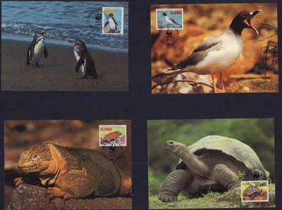 GALAPAGOS ISLANDS ECUADOR 1992 LOT OF 4 MAXIMUM CARDS FDC COVERS WWF - Image 1 of 4