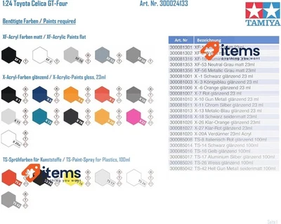 Tamiya Toyota Celica GT4 - 24133 Modello In Scala 1/24 Per Costruzione Di Hobby - Immagine 1 di 2