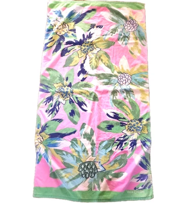Vera Bradley Designer Floral Beach Towel  Pink & Green 33”x 62” - Image 1 of 4