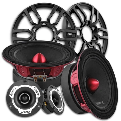 2x DS18 PRO-X6.4BM 6.5" Alto-falantes de Médio Alcance com Tweeters de 3,8" e Grelhas de Plástico - Imagem 1 de 4