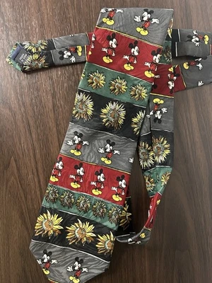 Corbata de colección Disney Mickey Mouse para hombre girasoles Mickey ilimitado años 90 Foto 1 de 3