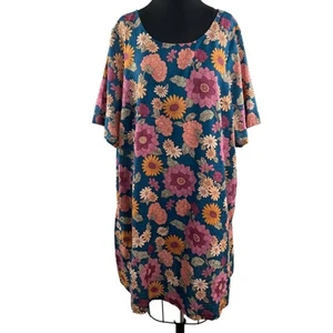 Modcloth x Princess Highway Floral Shift Dress Linen Blend Short Sleeves Size 26 - Picture 1 of 10