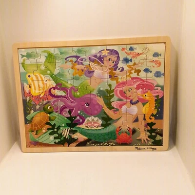 Rompecabezas de madera Melissa & Doug MERMAID FANTASEA 24 piezas 15" x 11,5" Foto 1 de 3