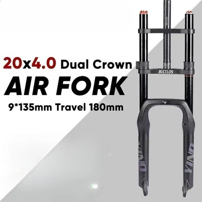 20Inch Fat E-bike Air Suspension Fork 180mm Travel Beach Snow Bike Front Forks - Image 1 of 4