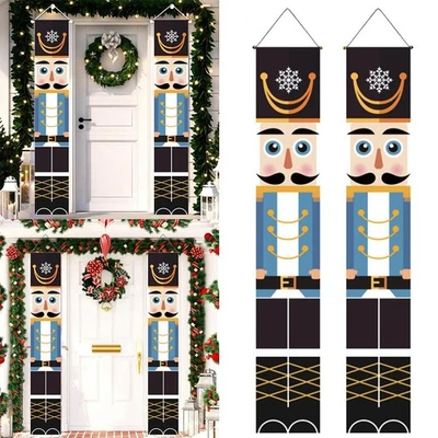 Bezaubernde Weihnachtsdeko Banner mit Rentieren und Schneeflocken - Bild 1 von 4