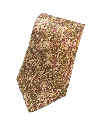 Corbata VALENTINO Para Hombre 100% Seda LUJO Corbata Marrón Floral W:4"- 56" Foto 1 de 4