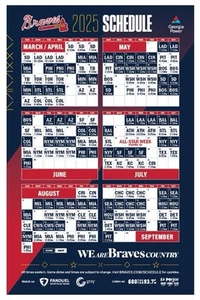 2025 Braves Magnet Schedule | 4/4/2025 SGA - Picture 1 of 1