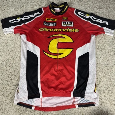 Vintage Cannondale Cycling Team Pirelli Ohlins Wiseco Short Sleeve Jersey Large - Image 1 of 4