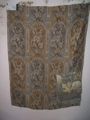 G P & J Baker, Winton, Paisley Stripe, 27" W X 37" L, Color Grey and Mustard - Image 1 of 2