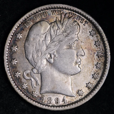 1894-S Barber Silver Quarter CHOICE AU++ E185 AXME Cover