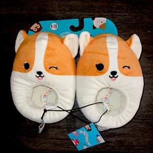 Original Squishmallows Regina The Corgi Toddler Girls' Slippers Size 9-10 NEW - Picture 1 of 4