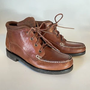 Stivali Chukka Vintage Timerberland Pelle Marrone Donna 8M Lacci Pelle - Foto 1 di 10