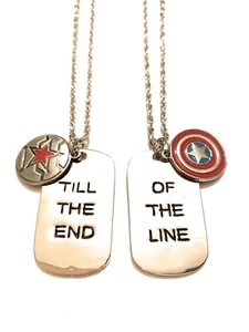 Cap Bucky Collane Incisione Till The End of The Line Supereroi Scudi Vendicatori - Picture 1 of 3