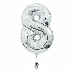 8 Shaped Number 34" Mylar Balloon, Party Decor, 1 Piece - Picture 1 of 1