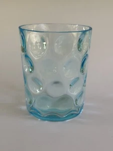 Vintage blau Trinkglas umgekehrte Punkte 3 1/2"" Saftglas eisblau - Bild 1 von 18