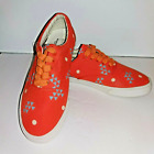 Bucketfeet Richer Poorer Sun Men's Lace Up Canvas Sneakers Shoes Coral Size 8