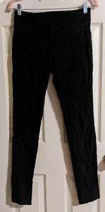 Cue Ankle Length Black Dress Pants 8 Australian 4 US Unique Texture Mid-Rise - Picture 1 of 5