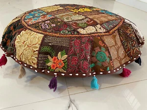 Vintage Home Decor Floor Cushion Cover Bohemian Patchwork Throw Pillow Case - Picture 1 of 9