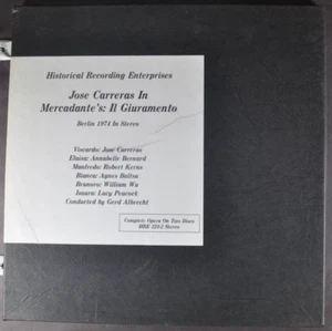JOSE CARRERAS Mercadante's: Il Giuramento LP HRE 223-2 PRIVATE - Picture 1 of 3